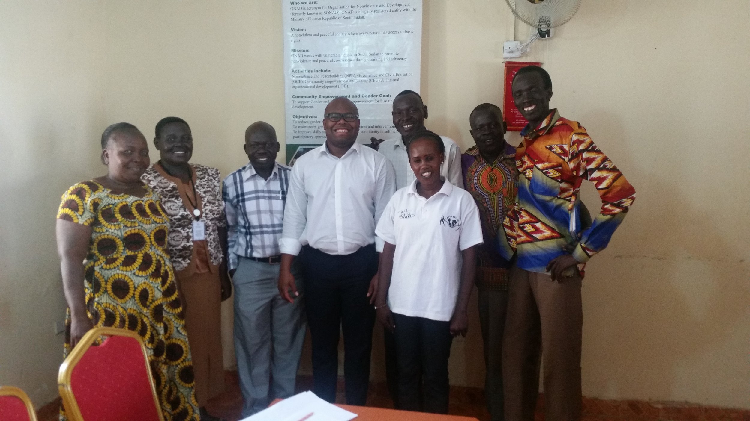 Members of the ONAD Team at ONAD's offices in Juba. 