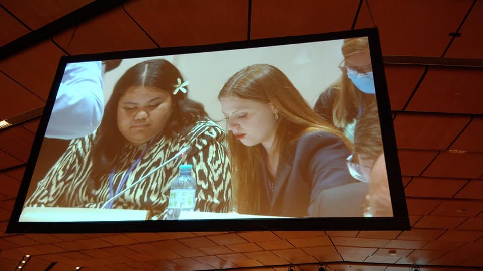 Representatives of youth organizations taking the floor in the plenary. — at Vienna - Austria.