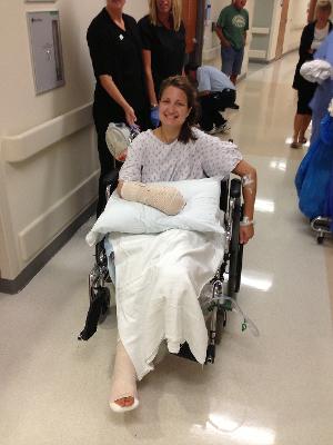 Taken less than 72 hours after my accident. Up and about, feeling strong! (and excited if you can't tell from my face)