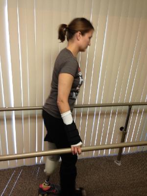 1st time walking on a prosthesis! September 23, 2013