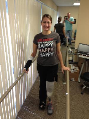 Front view (of the office/practice prosthesis); btw t-shirt is Duck Dynasty gem courtesy of the Hallmark Walmart team :)