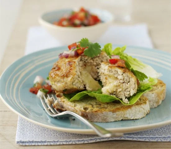 Gruyere Stuffed Turkey Burgers and Tomato Relish.jpg