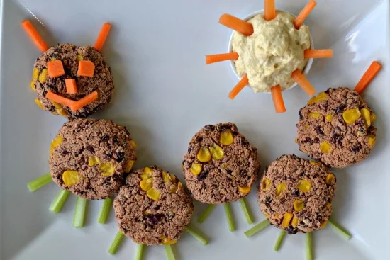 Mini Bean and Sweetcorn Burgers Caterpillar.jpg
