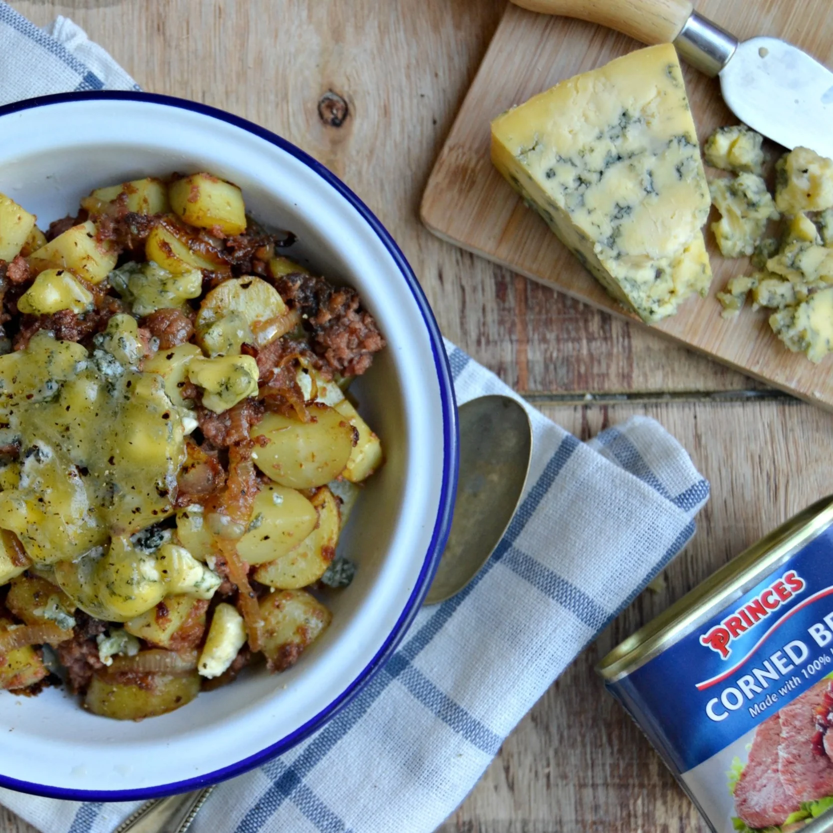 Corned Beef Hash with Stilton {And Charlotte Potatoes}