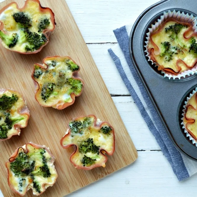 Gluten Free Mini Quiches with a Ham Crust