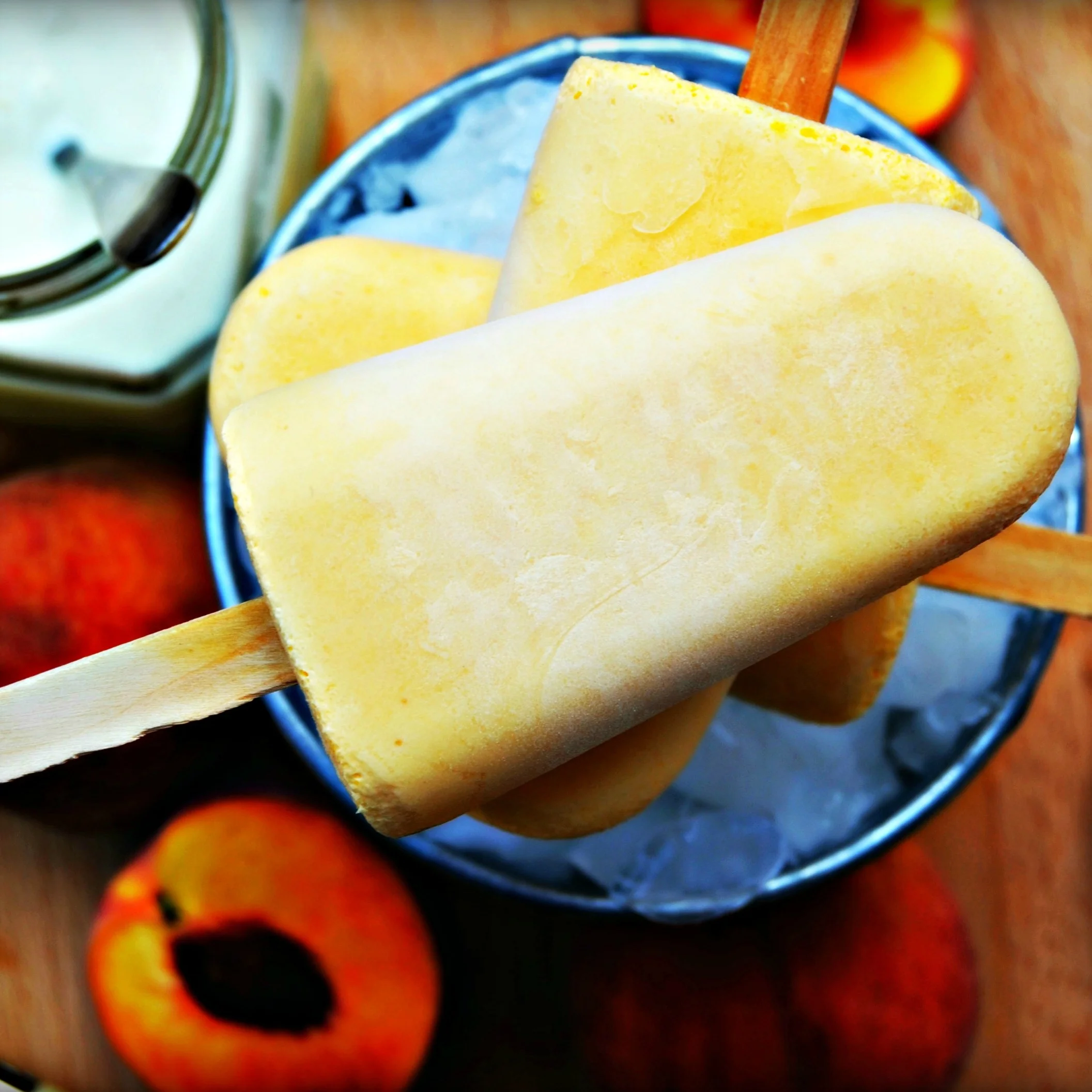Peaches and Cream Ice Lollies