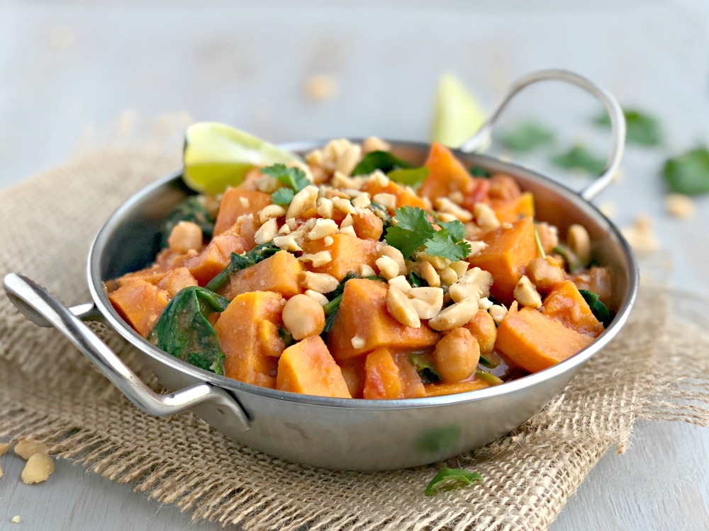 Sweet Potato, Spinach and Peanut Curry Vegan Friendly Curry — Gourmet Mum
