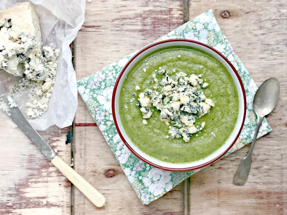 easy stilton and broccoli soup made with frozen brocolli.jpg