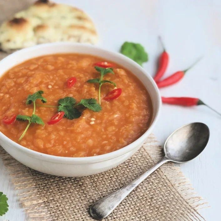 Sweet Potato and Red Lentil Soup {Low Fat & Filling}
