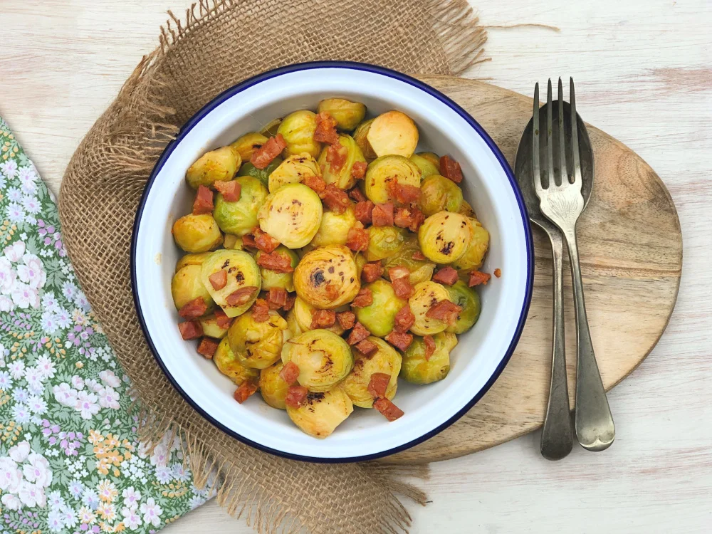 Pan fried sprouts with chorizo.jpg