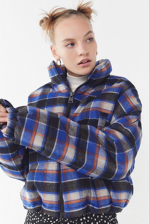 Urban Outfitters Plaid Puffer