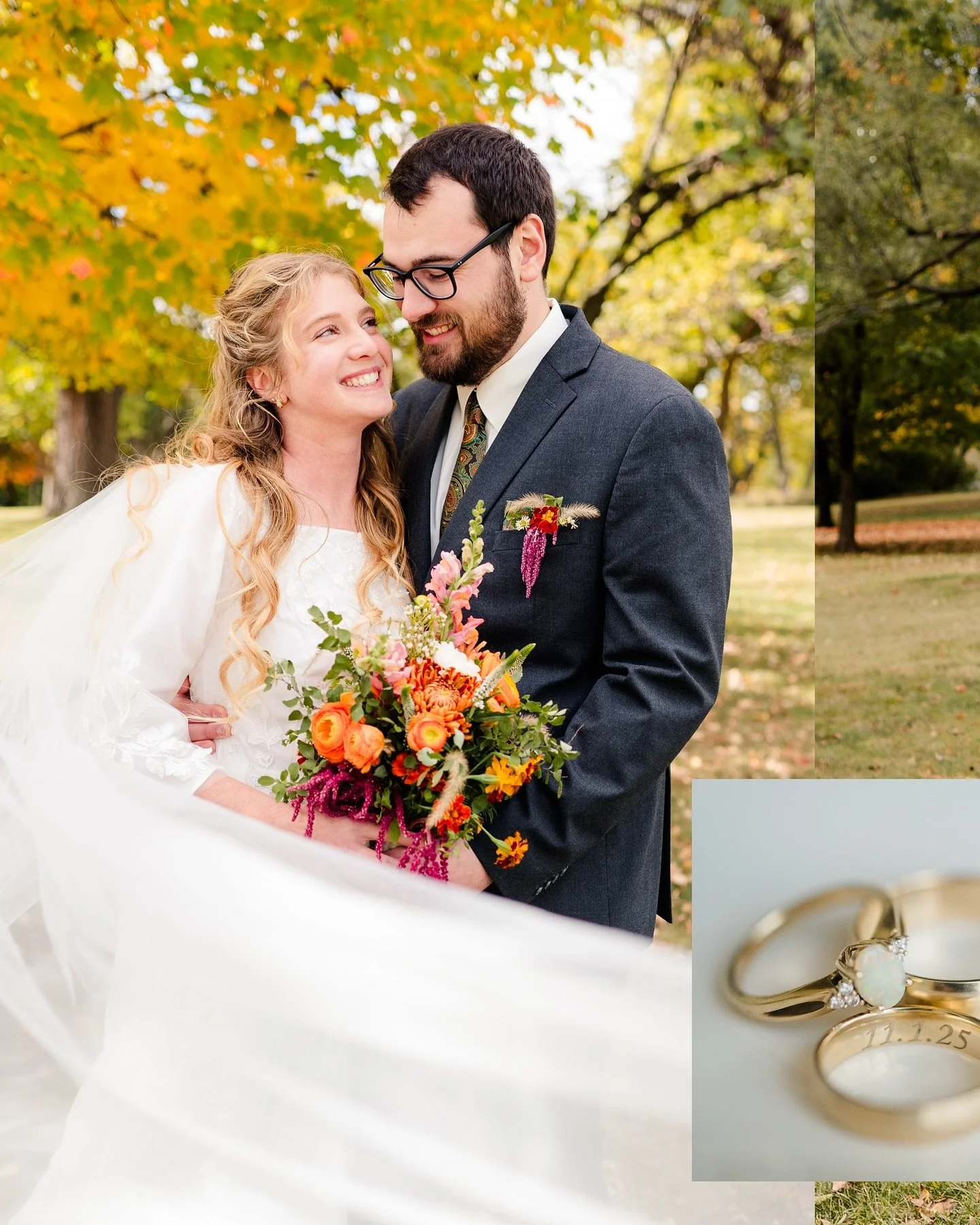 Congratulations to Jenny &amp; Joel!! 🎊 Their beautiful fall wedding was just the sweetest, what an honor to have been a part of it. 😊 Fun fact: Jenny helped photograph my own wedding 11 years ago! &hearts;️ #kcphotographer #kcweddings