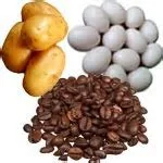 POTATOES, EGGS AND COFFEE BEANS