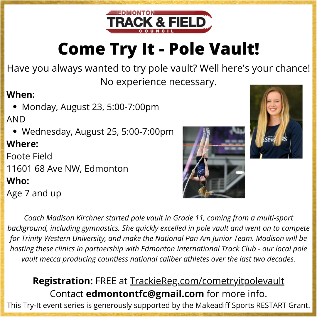 Come Try Pole Vault! — Edmonton Track and Field Council