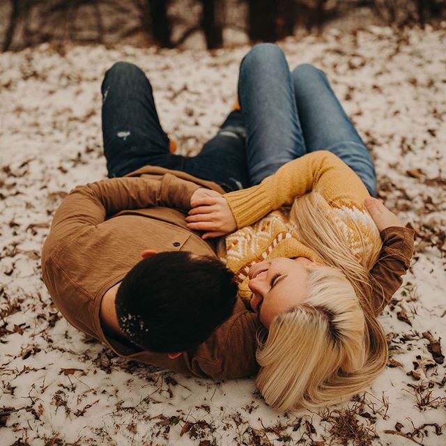 Couples that are down to roll around in the snow during their session?! Okay, cool.