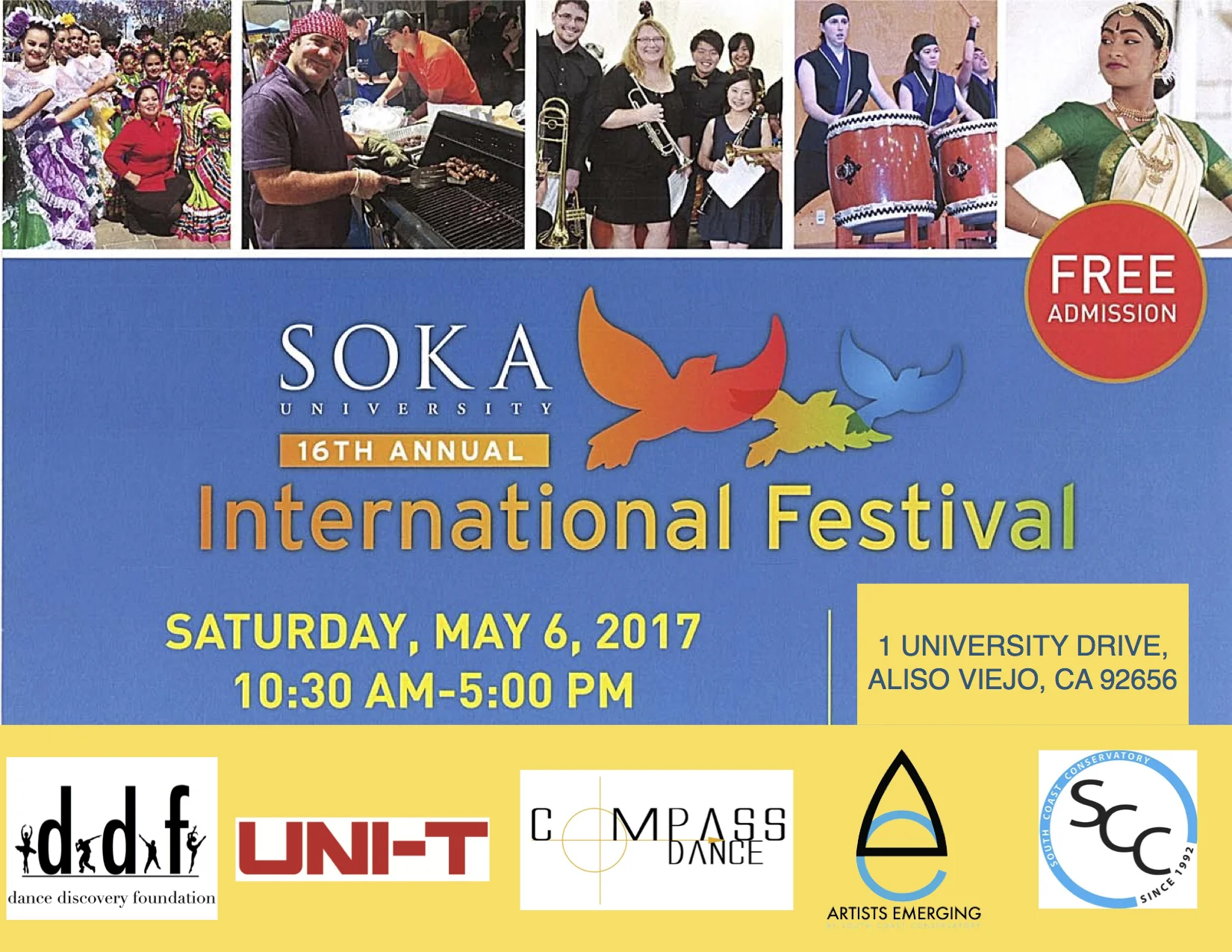 Come out and support DDF and your favorite dance companies. This is a fun filled event with over 900 performances and 200 vendors. Free admission to the festival and only $10 to park. With great food, entertainment and fun activities for the kids, it is an event not to be missed. International dress is encouraged but not mandatory. 