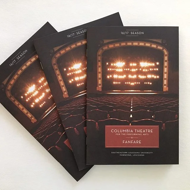 Another season over, another brochure put to pasture. #graphicdesign #brochure #theatre #stage #columbiatheatre #hammond #louisiana