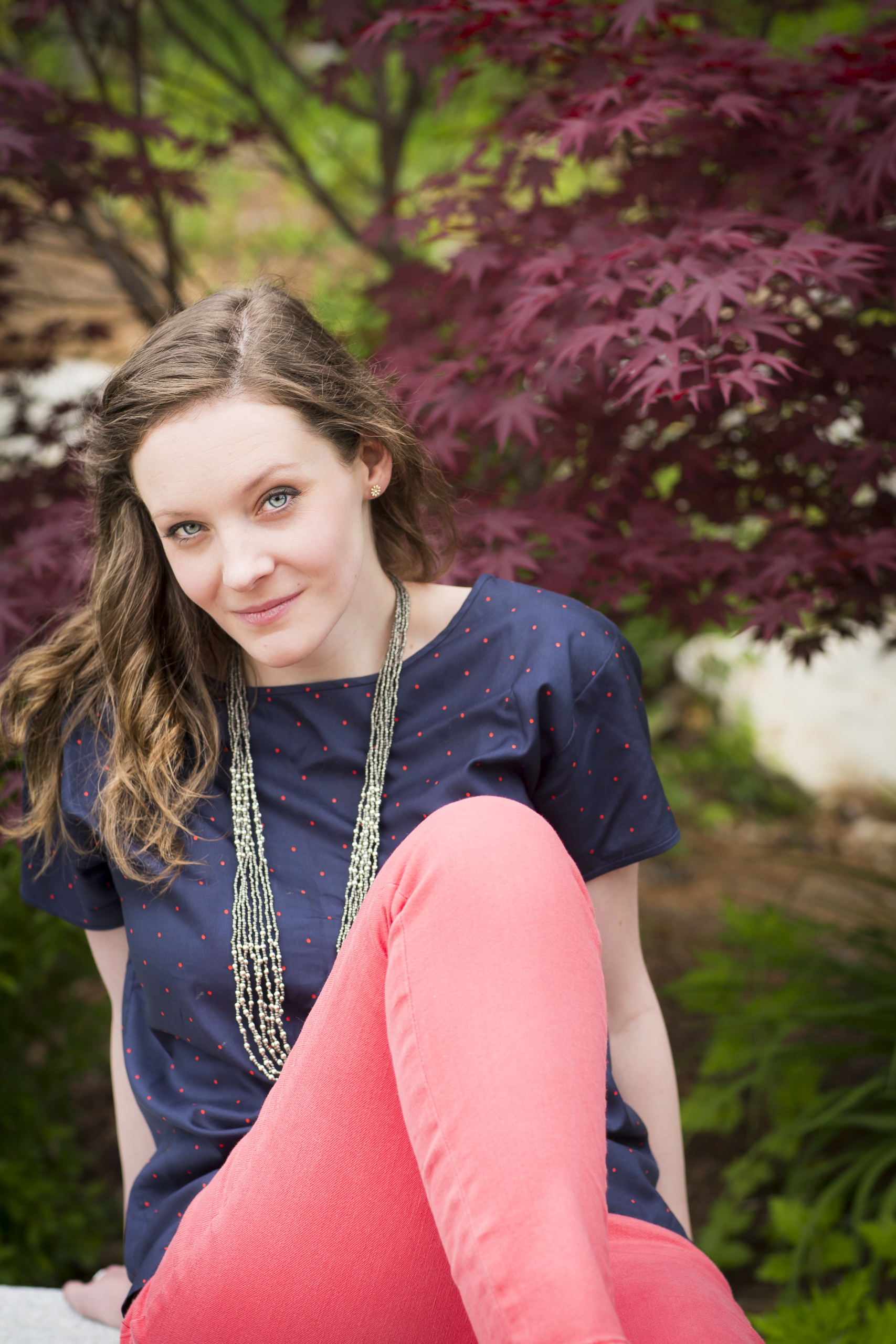 18 modern outdoor styled polka dot shirt senior portrait session with maple tree 4365.jpg