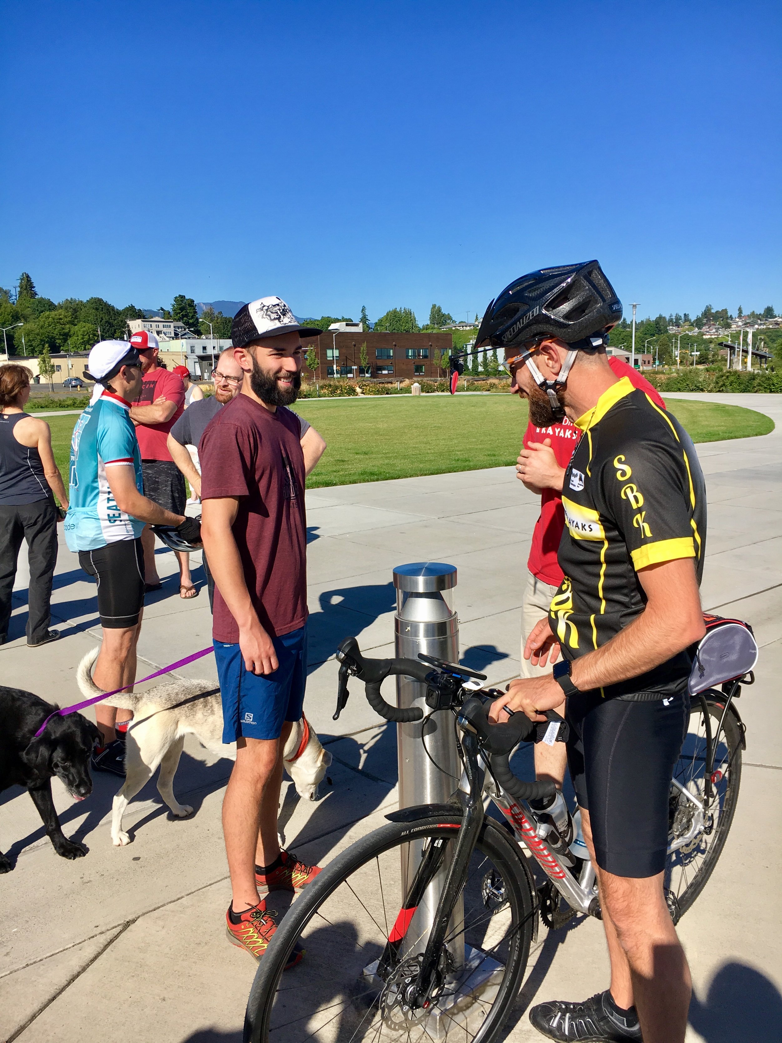 Friends from Sound Bikes and Kayaks saying goodbye.