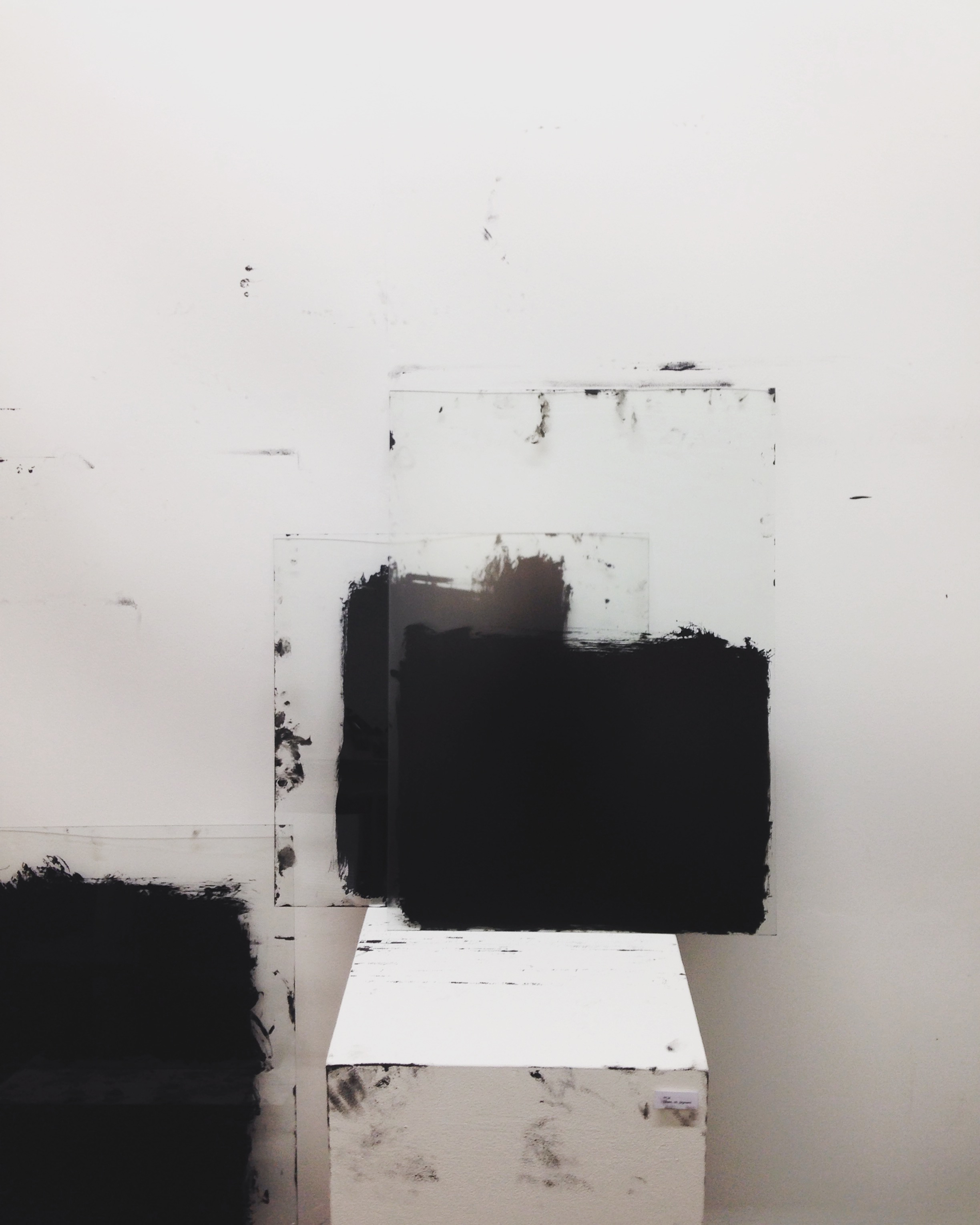 Chunks of you sink down to the sea Etching ink, copperplate oil, non-reflective glass, reflective glass 61cm x 70cm