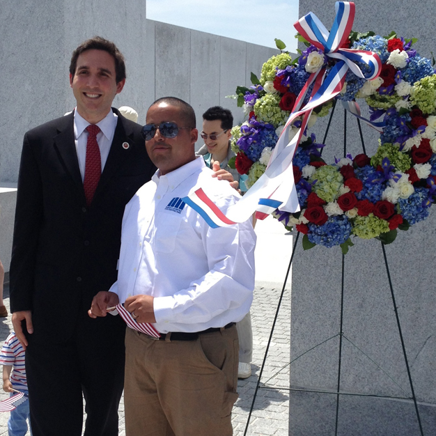New York Council Member Ben Kallos and Dennis Rodriquez, Four Freedoms Park Ranger and veteran, took part in the ceremony. 