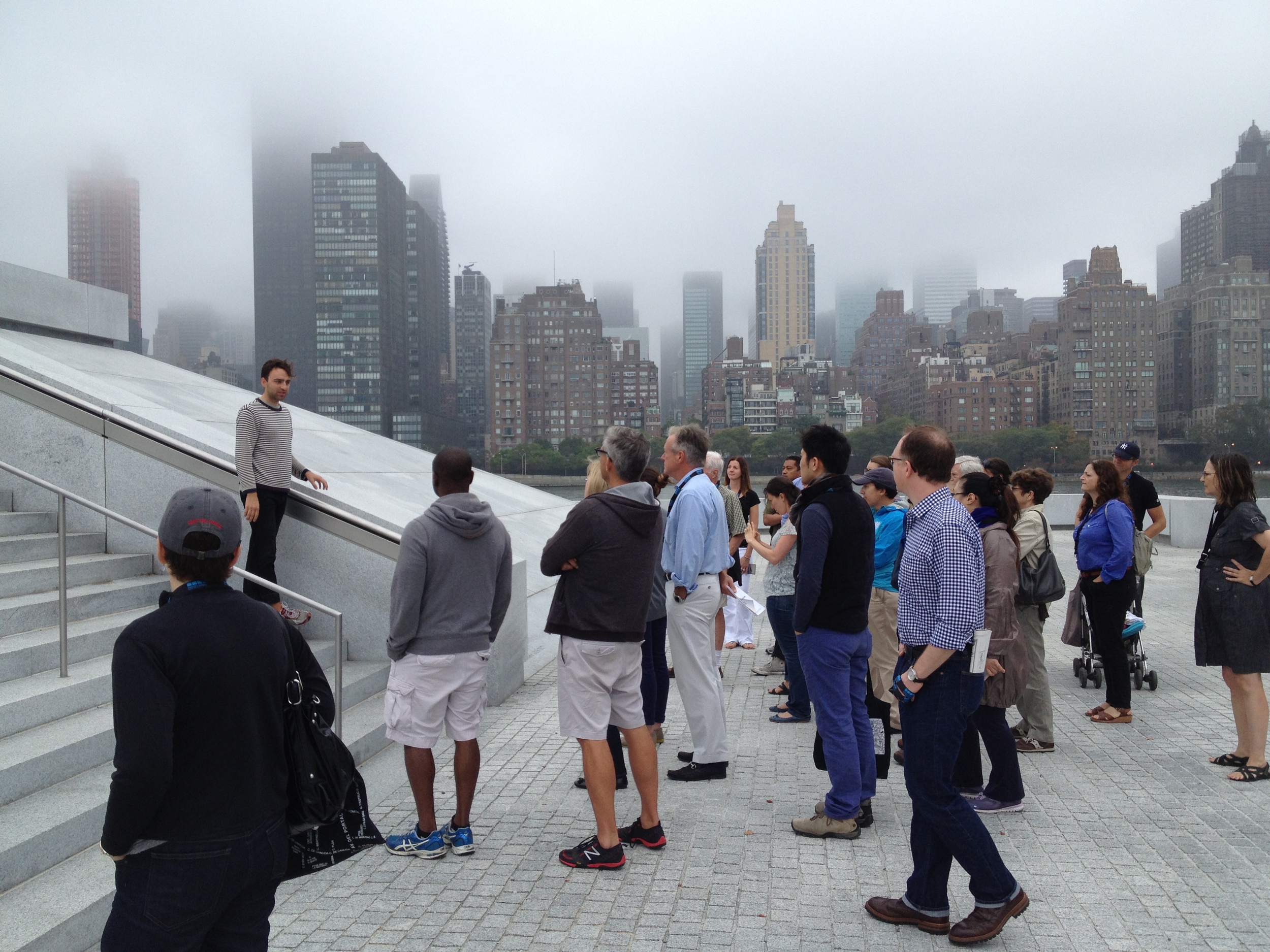 The Archtober tour began at the base of the monumental stair. 
