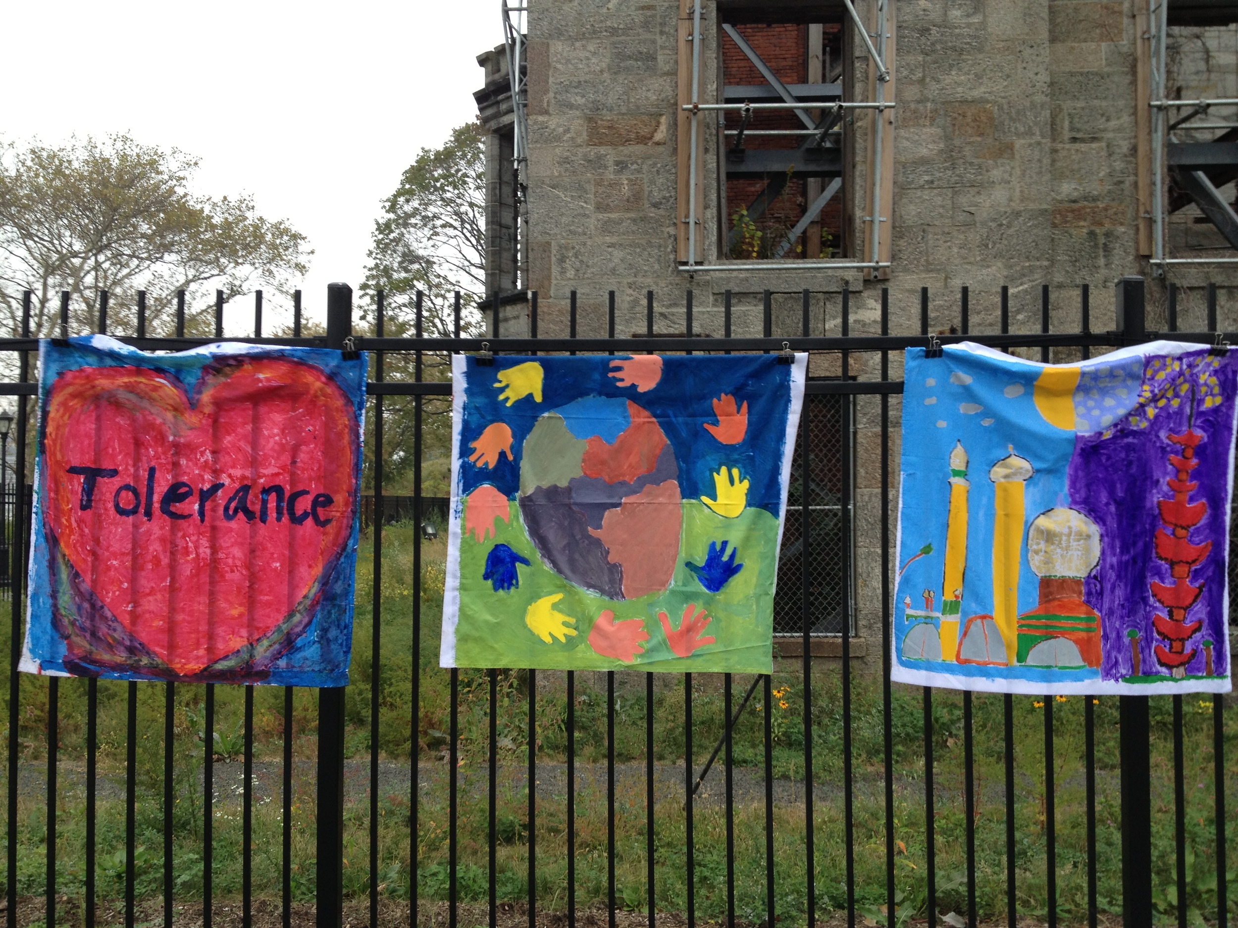We offered a Family Art Project where children were invited to participate in a painting workshop led by Studio in a School art instructors. Children used sail cloth as their canvas and expressed their interpretations of tolerance.