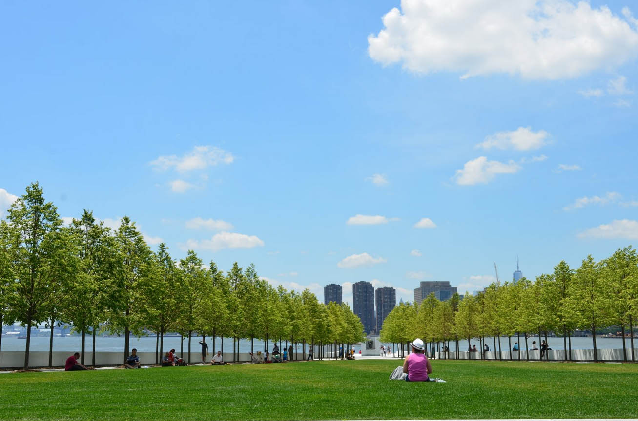 View of the lawn looking south towards President Roosevelt's bust.