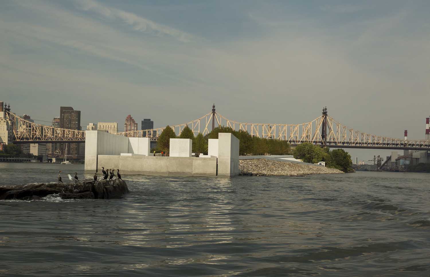 Photo © 2012, Paul Warchol, U Thant Island in the East River, south of Franklin D. Roosevelt Four Freedoms Park "Room."