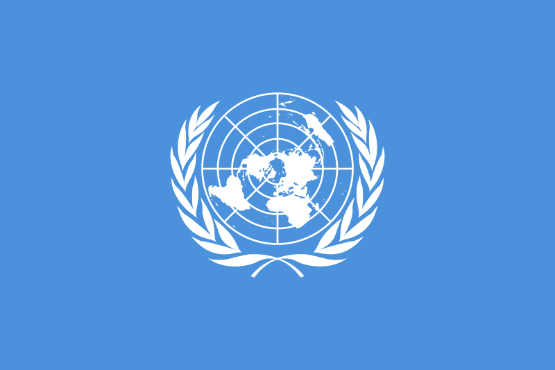 United Nations flag designed by Donal McLaughlin and Brooks Harding