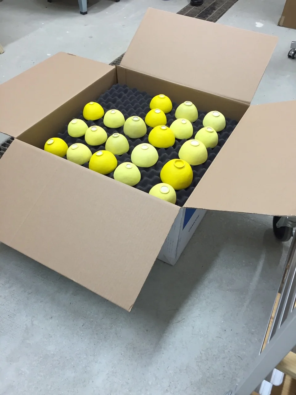 Packing the bowls to travel.