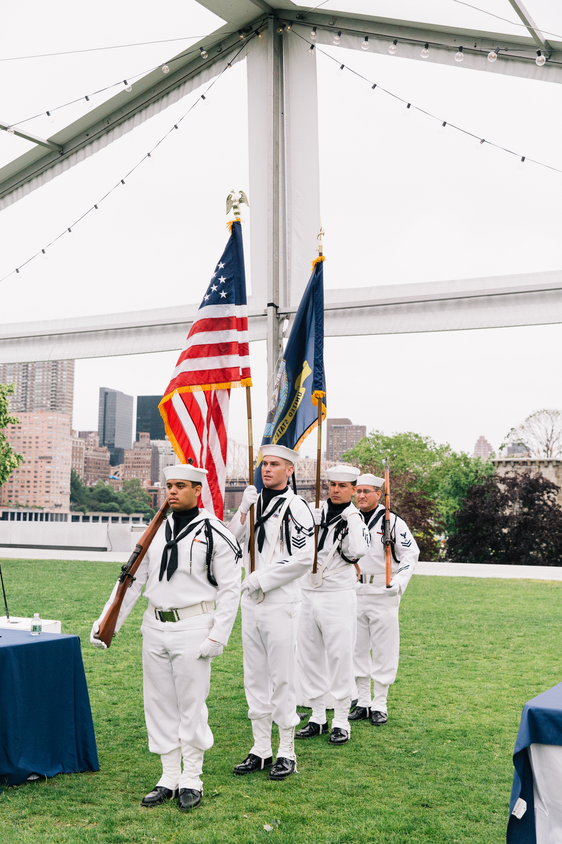 The presentation of colors by the Navy Operational Support Center of New York City.