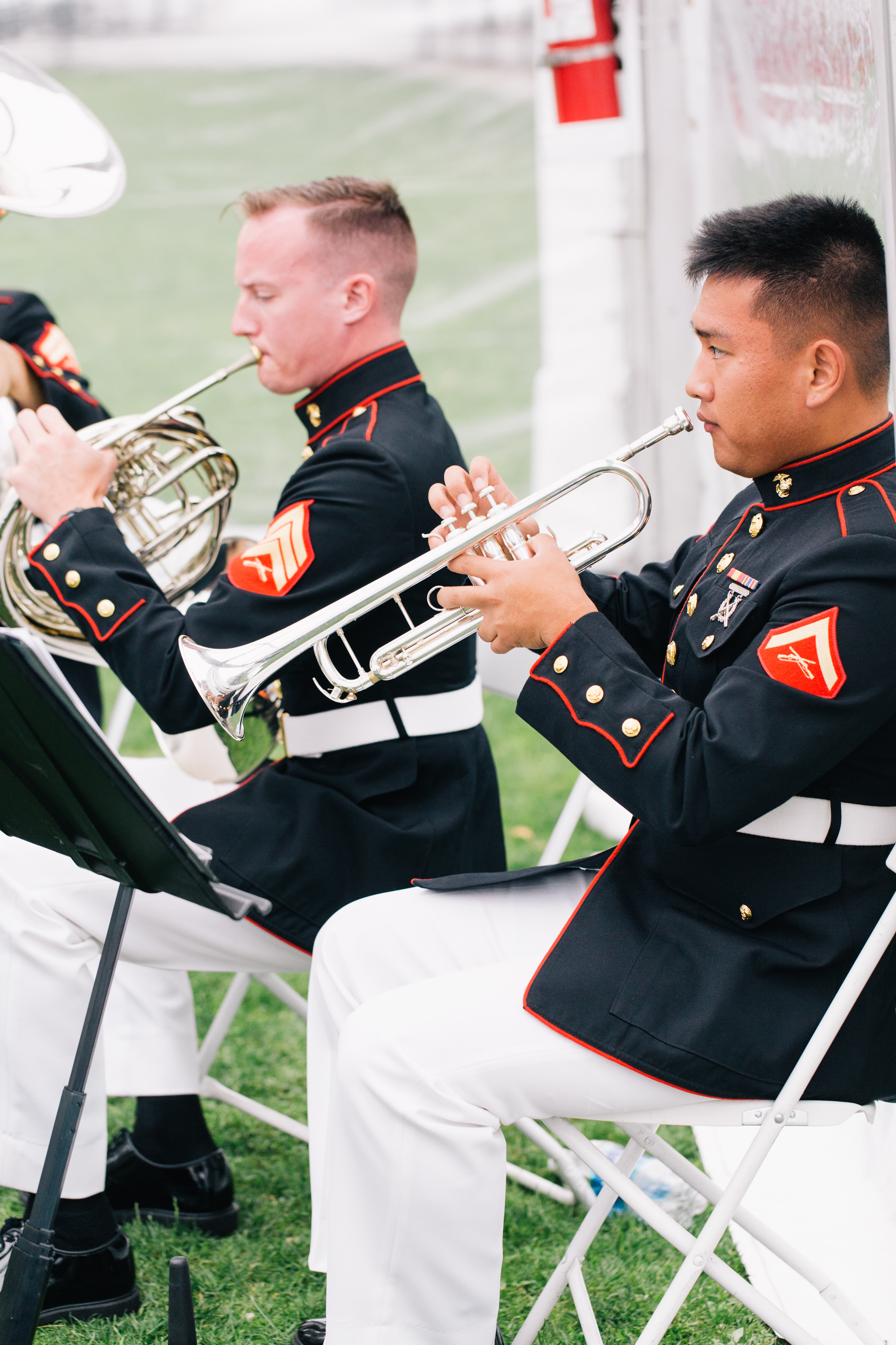 The United States Marine Corps Band of New Orleans performs.
