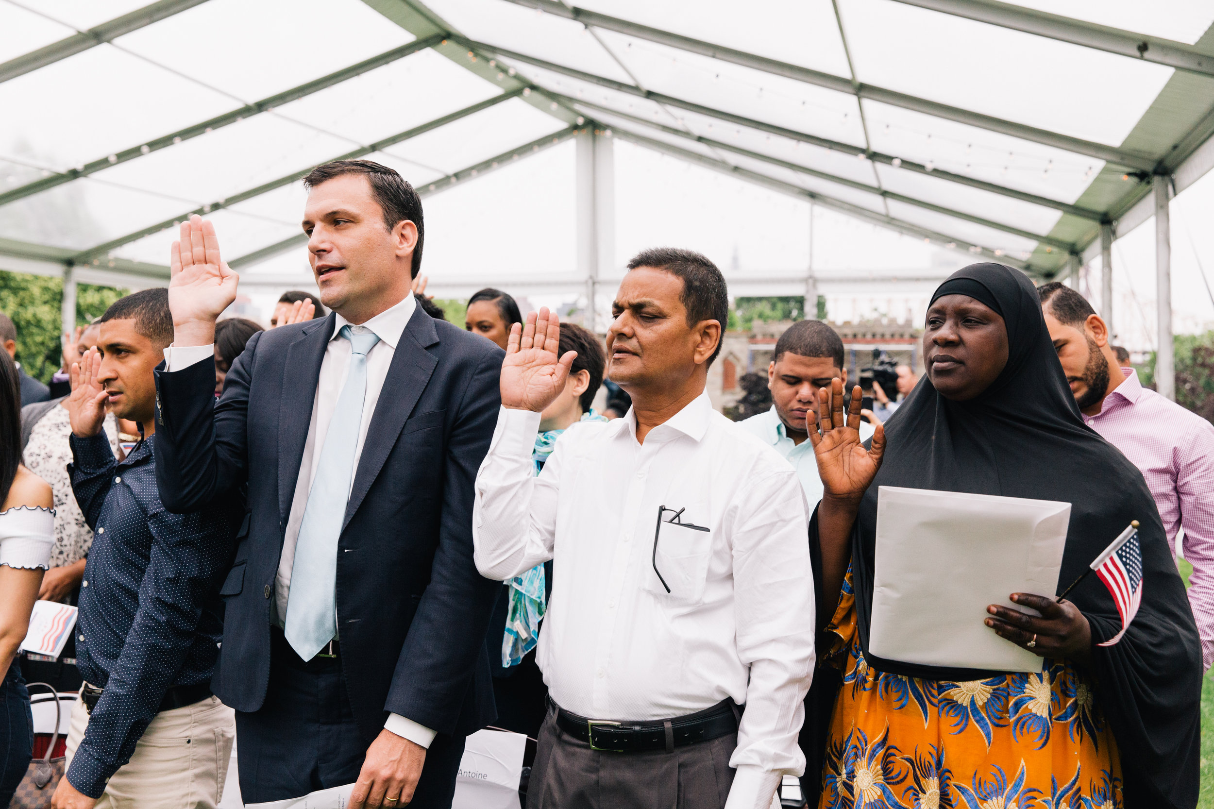 Participants take the Oath of Allegiance to the United States of America.