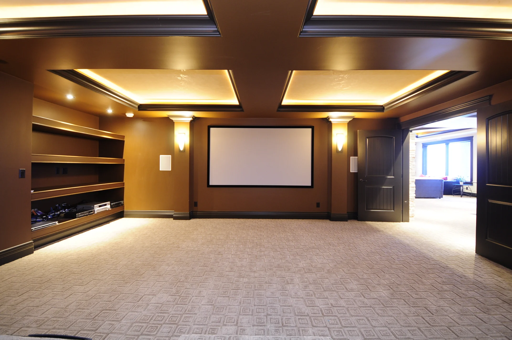 With stepped seating for 12, this truly provides the full home theater experience.