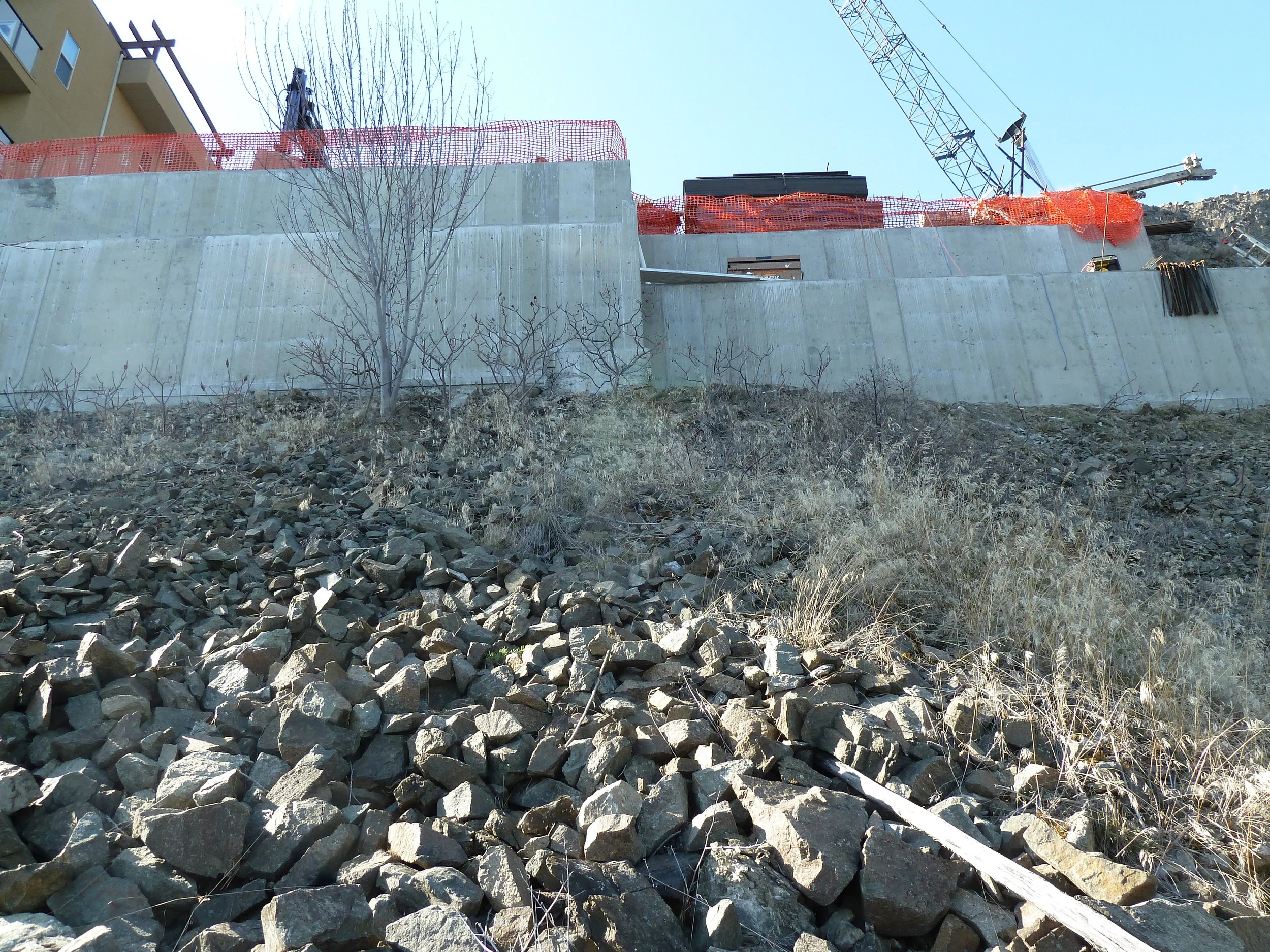  The foundation consisted of multiple pours. 55 vertical feet of concrete wall was required.&nbsp; 