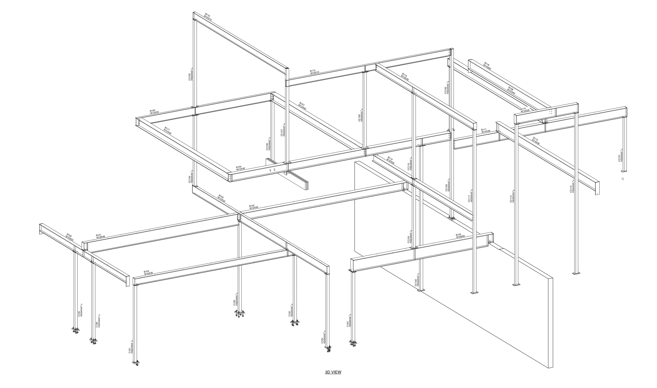 Structural steel layout for this home.