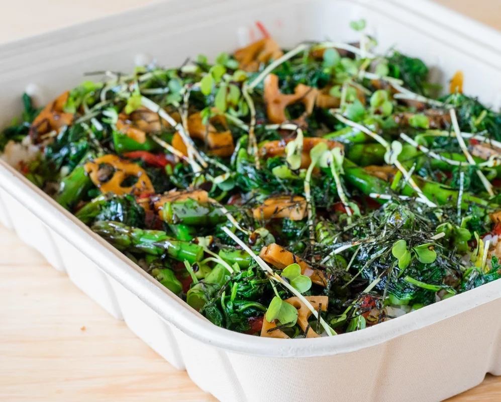 image of Donburi platter in to-go box