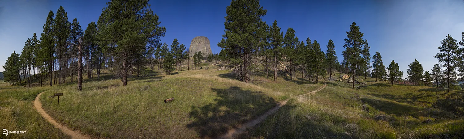 A view from the Red Beds Trail around the backside of Devils Tower.