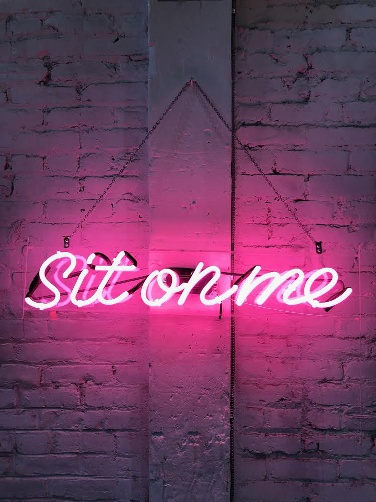 SIT ON ME PLEXI 36" X 9" NEON ON PLEXI