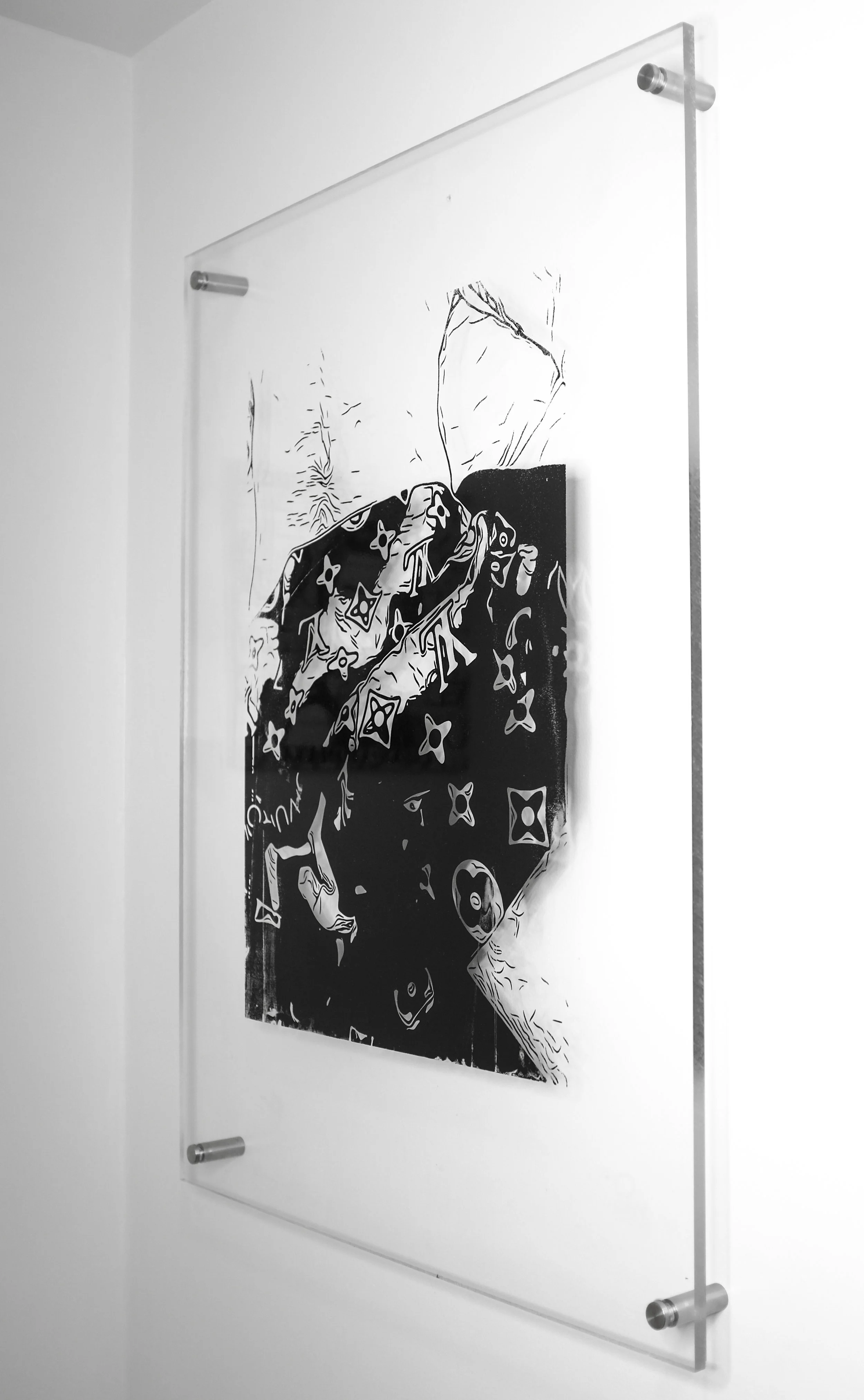 LV DICK PIC 36 X 36 SILK SCREEN ON PLEXI