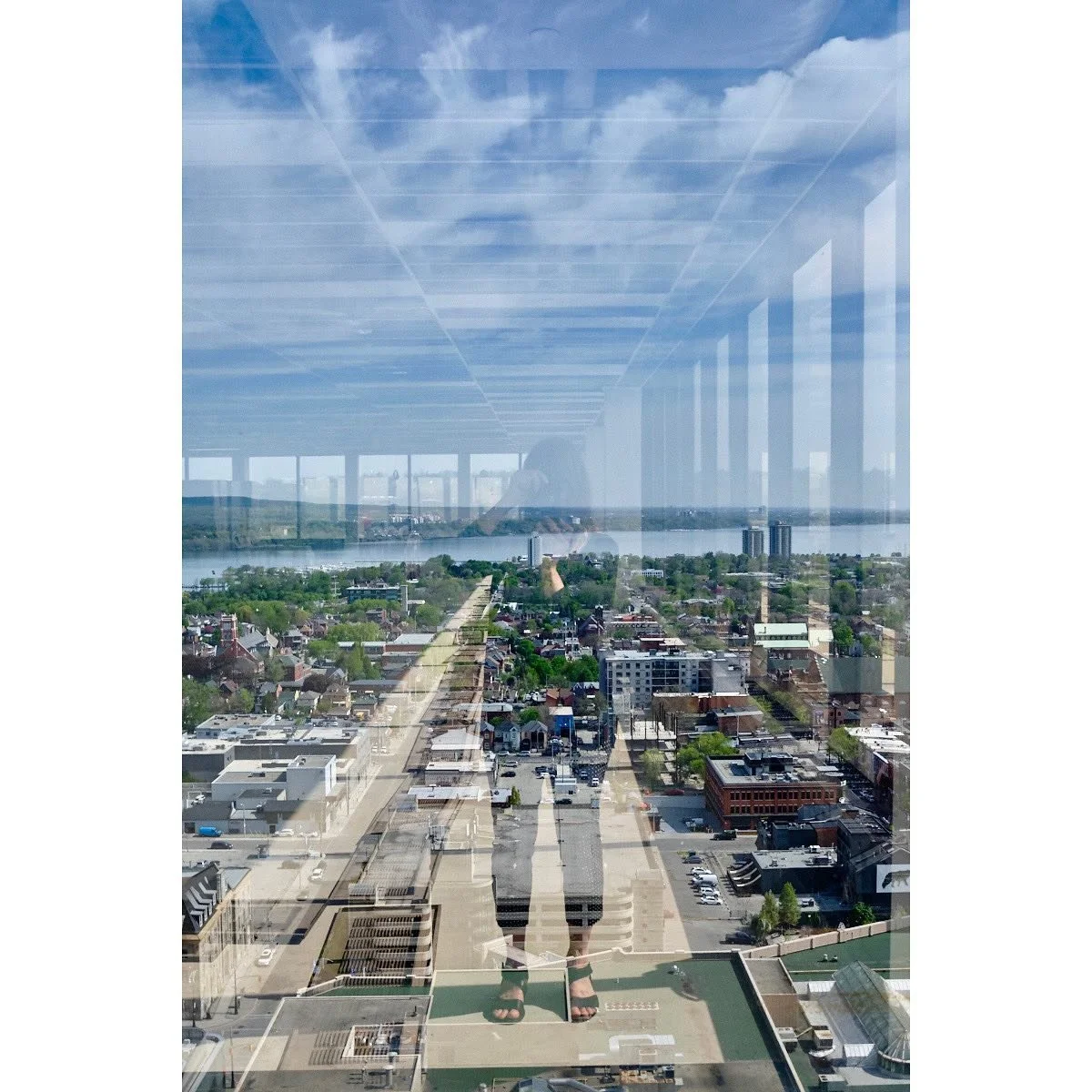 After five years of photographing Stelco Tower from below, it was exhilarating to reverse the direction of my view. I'm grateful to First Real Properties / Yale Canada, the building owners, for the invitation to visit the highest vacant floor, which 