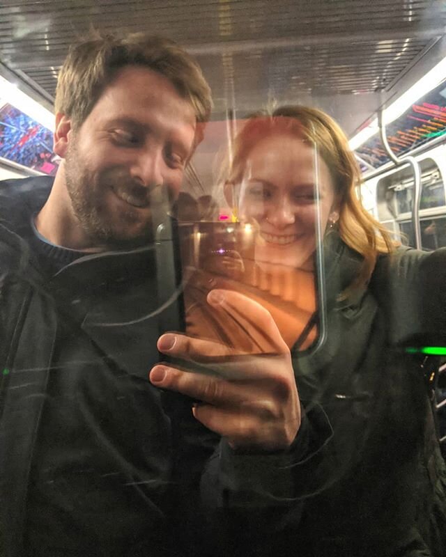 Looking out the front of the train tonight with m'lady @dancingdobbs . I've been working so much weekdays that we have been living for and loving our weekends together! Sometimes even the little things are fun, like looking out the front of the train