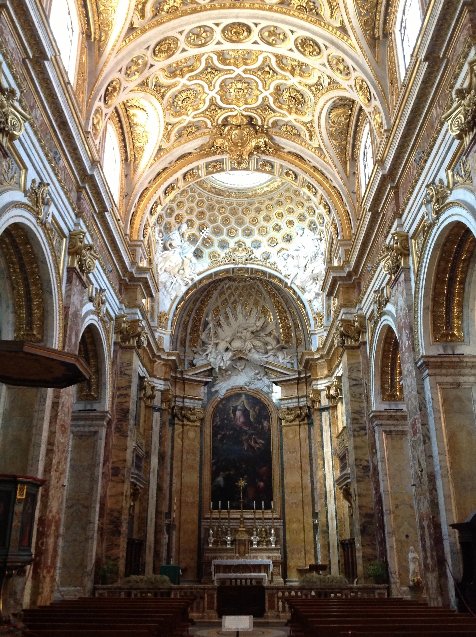 San Luigi dei Francesi – designed by architect Giacomo della Porta; built 1518-1589, by Domenico Fontana France's national church in Rome and the incredibly ornate setting of Caravaggio's groundbreakingly austere and mundane portraits of St. Matthew.