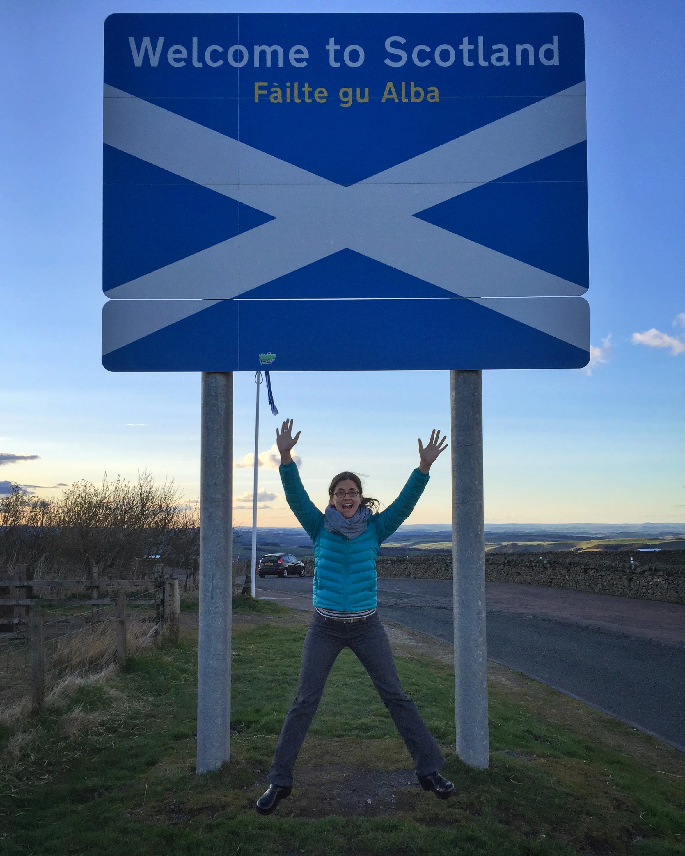 Someone's excited to be back in Scotland!