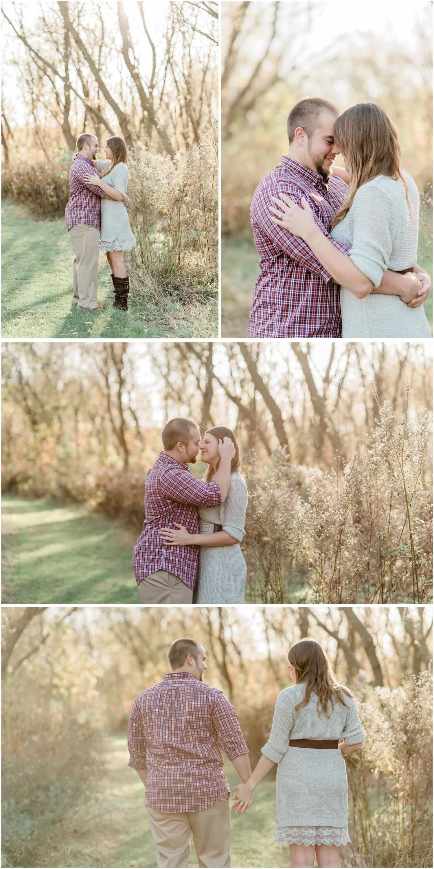 engagement photos in the woods