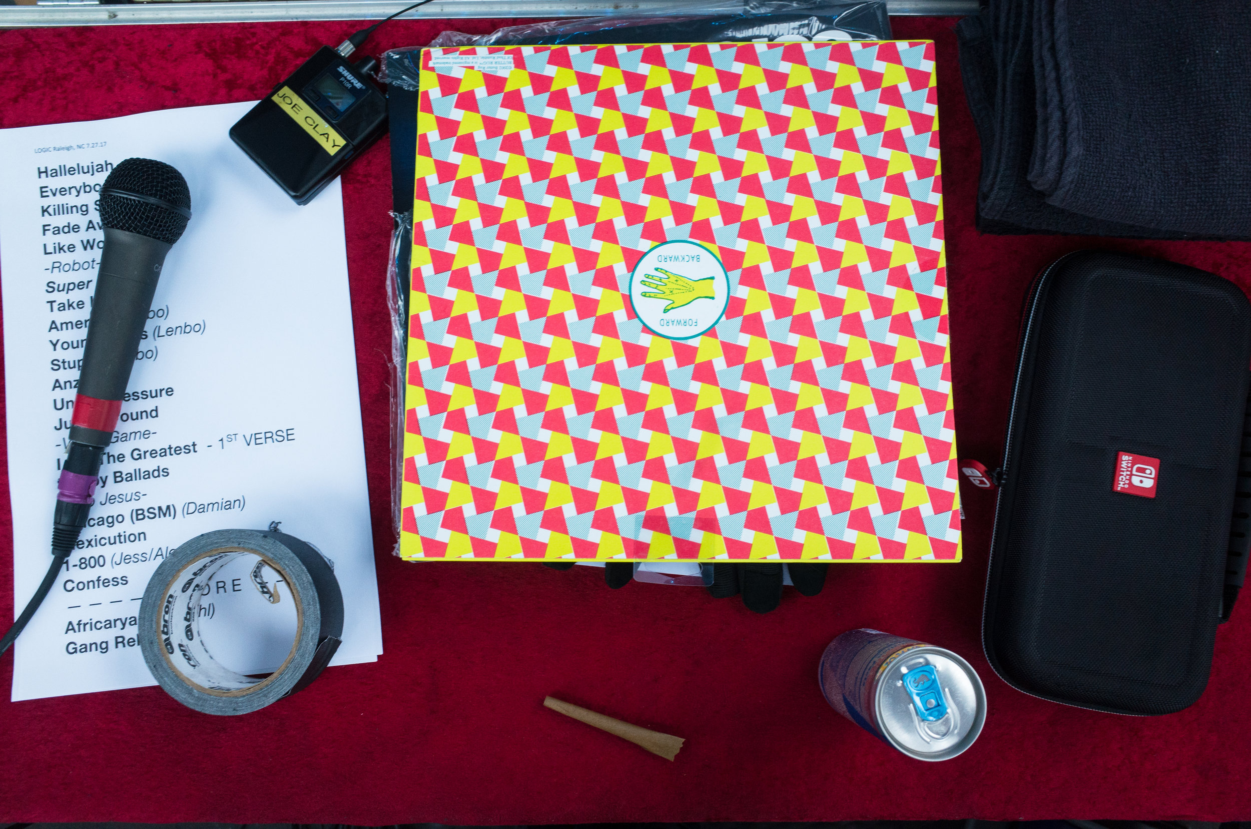 The road case essentials of Logic's stage tech, Joe Clay.