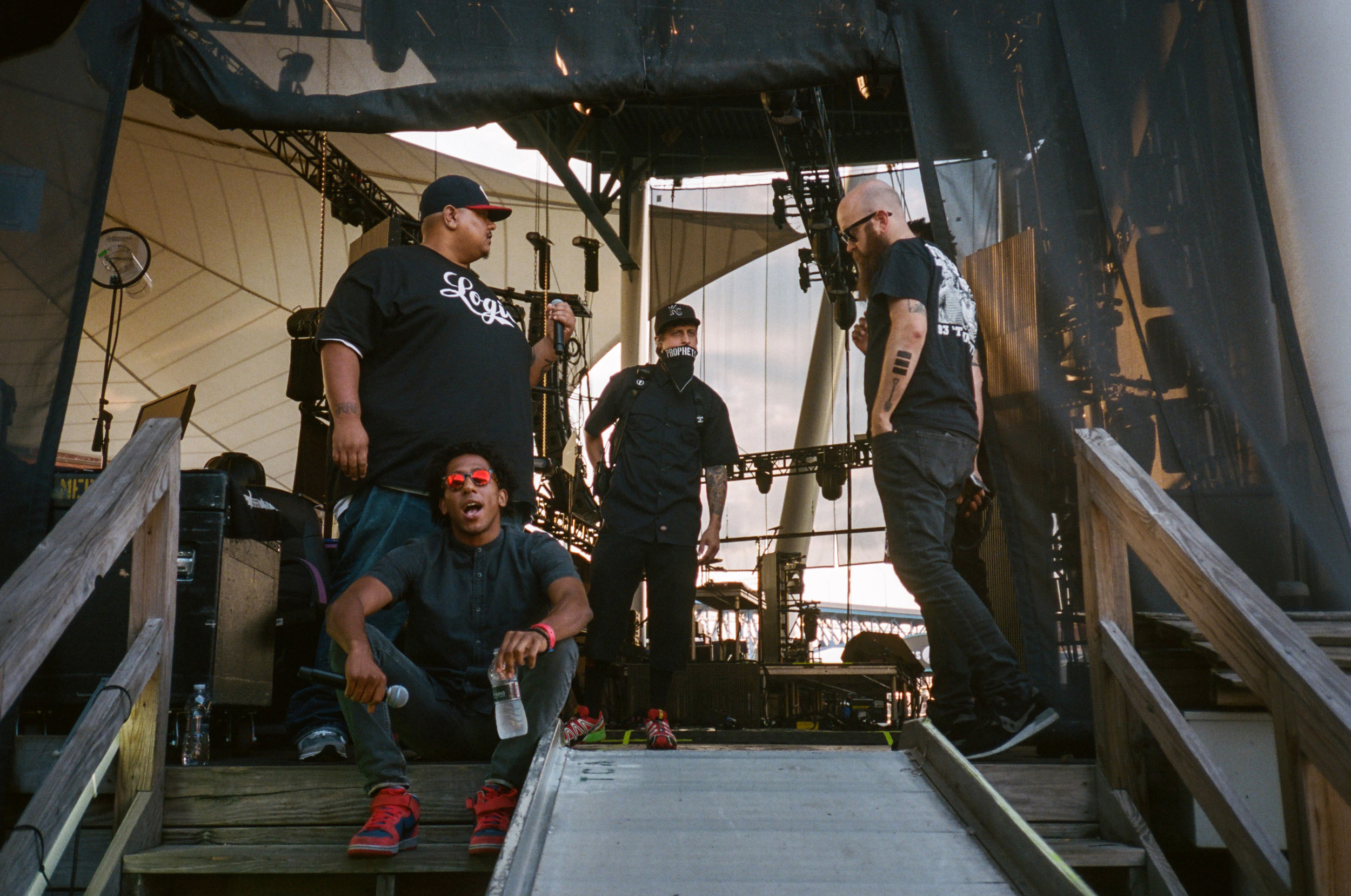 Lenbo and Damian preparing to hit the stage in Cleveland