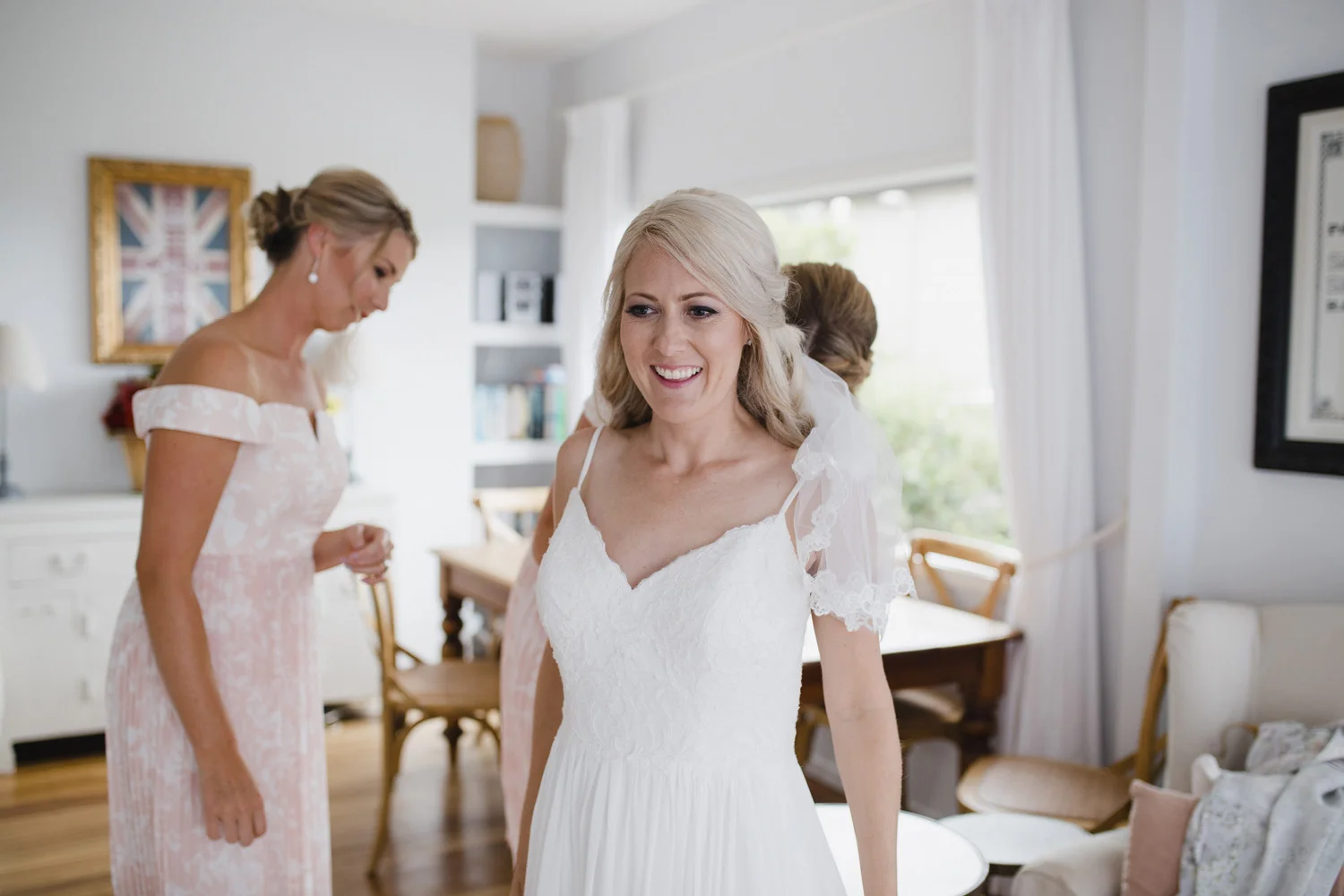 Bride getting ready for Waiheke wedding