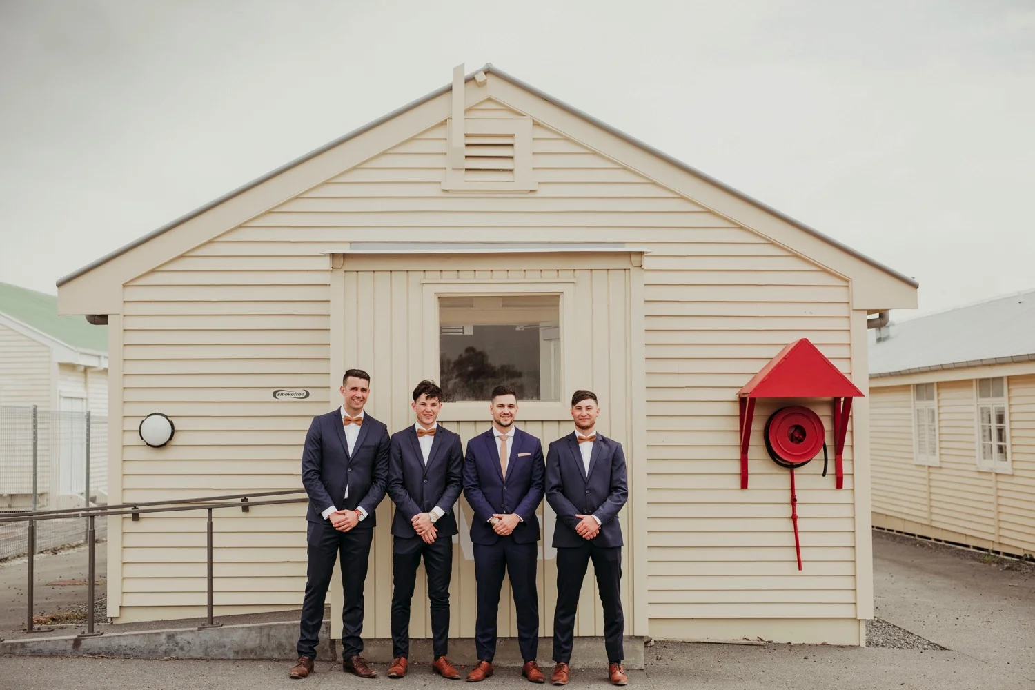 Officers Mess Takapuna bridal party photo